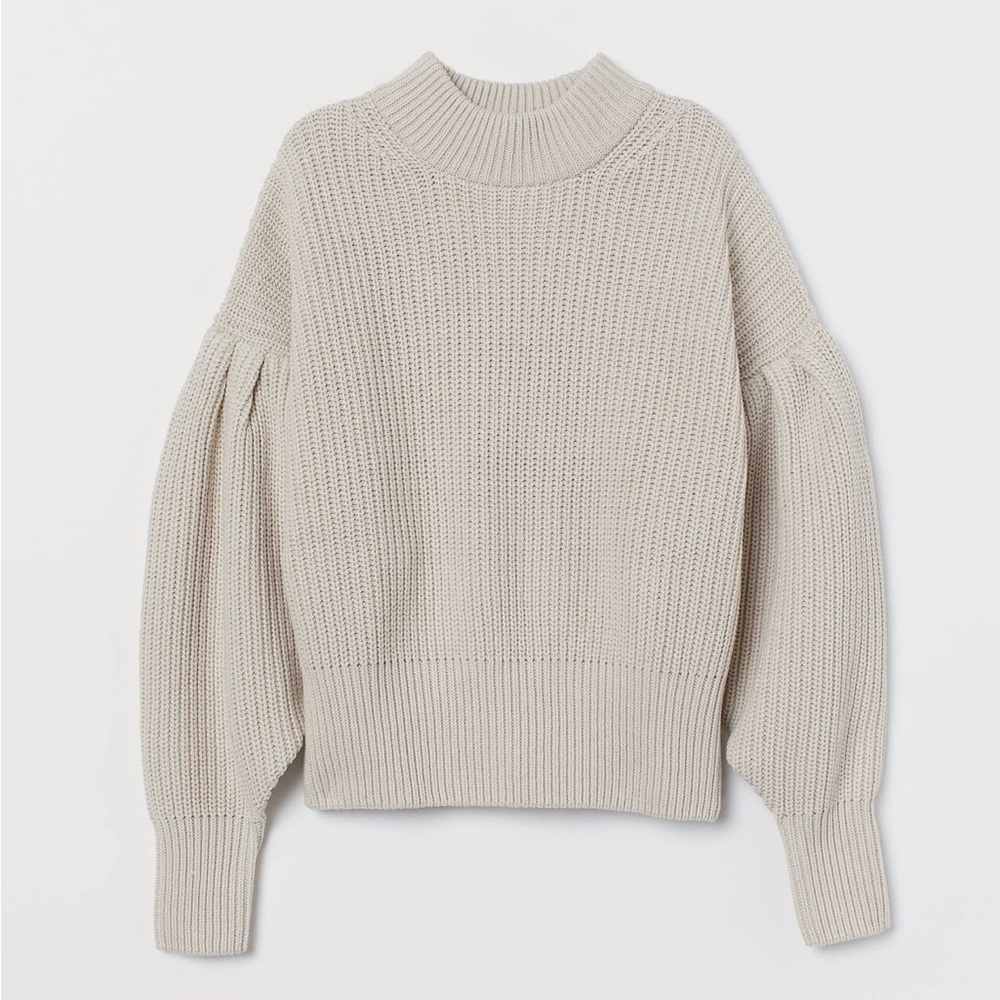 H&M Beige Balloon Sleeve Sweater